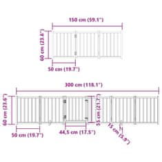 Vidaxl Zábrana pro psy s dvířky skládací 12 panelů bílá 600 cm topol