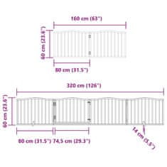 Vidaxl Zábrana pro psy s dvířky skládací 12 panelů bílá 960 cm topol