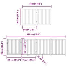 Petromila Zábrana pro psy s dvířky skládací 8 panelů 640 cm topol