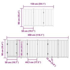 Vidaxl Zábrana pro psy s dvířky skládací 12 panelů hnědá 600 cm topol