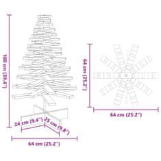 Vidaxl Dřevěný vánoční stromeček na ozdoby 100 cm masivní borové dřevo