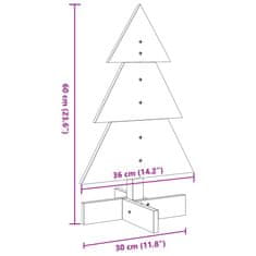 Vidaxl Dřevěný vánoční stromeček na ozdoby 60 cm masivní borové dřevo