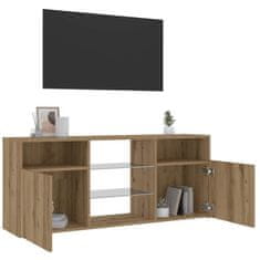 Vidaxl TV stolek s LED dub artisan 120 x 30 x 50 cm kompozitní dřevo