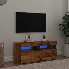 Vidaxl TV stolek s LED old wood 90 x 35 x 40 cm kompozitní dřevo