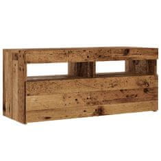 Vidaxl TV stolek s LED old wood 90 x 35 x 40 cm kompozitní dřevo