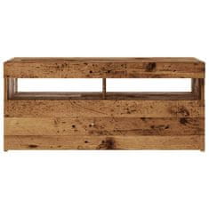 Vidaxl TV stolek s LED old wood 90 x 35 x 40 cm kompozitní dřevo