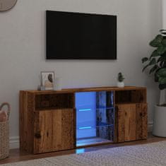 Vidaxl TV stolek s LED old wood 120 x 30 x 50 cm kompozitní dřevo