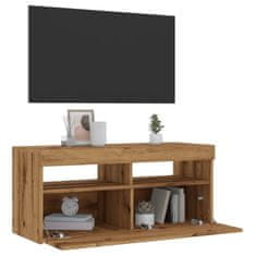 Vidaxl TV stolek s LED dub artisan 90 x 35 x 40 cm kompozitní dřevo