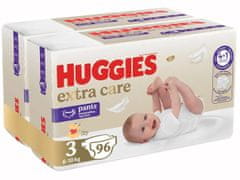 Huggies měsíční balení Extra Care Pants 3, 96 ks