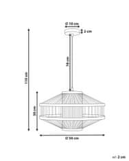 Beliani Bambusová závěsná lampa přírodní KARAJ