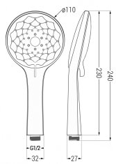 Mexen Mexen R-74 ruční sprcha 3-funkční chrom/bílá - 79574-00 - MEXEN