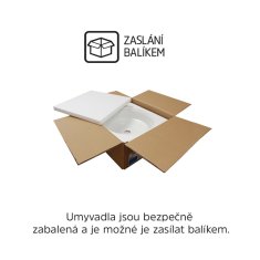 Mereo Umyvadlo na desku i zavěšení s přepadem, 420x420x120 mm, keramické UC424212 - Mereo