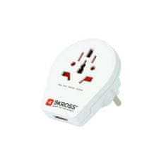 Skross  Cestovní adaptér PA30USB Europe USB pro cizince v ČR, vč. 1x USB 2100mA