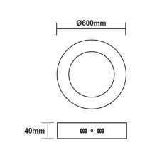 ACA Lightning  LED přisazené svítidlo ARCA 48W/230V/3000K/3610Lm/120°/IP20/Dim, kruhové bílé