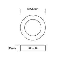 ACA Lightning  LED přisazené svítidlo ARCA 18W/230V/6500K/1510Lm/120°/IP20, kruhové matné