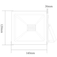 ACA Lightning  LED venkovní reflektor Q 30W/230V/6000K/2650Lm/110°/IP66, bílý