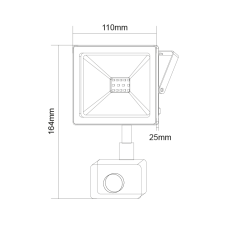 ACA Lightning  LED venkovní reflektor Q 10W/230V/4000K/850Lm/110°/IP66, pohybový senzor, bílý