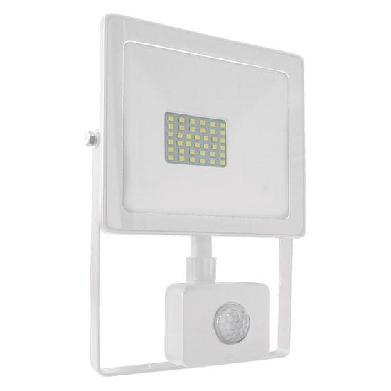 ACA Lightning  LED venkovní reflektor Q 30W/230V/4000K/2550Lm/110°/IP66, pohybový senzor, bílý