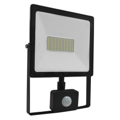 ACA Lightning  LED venkovní reflektor Q 50W/230V/4000K/4250Lm/110°/IP66, pohybový senzor, černý