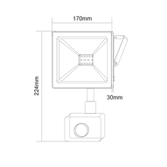 ACA Lightning  LED venkovní reflektor Q 50W/230V/4000K/4250Lm/110°/IP66, pohybový senzor, bílý