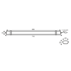 ACA Lightning  LED lineární vodotěsné svítidlo TETE 18W/4000K/1570Lm/120°/IP66/650mm