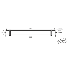 ACA Lightning  LED lineární vodotěsné svítidlo TETE 60W/4000K/5420Lm/120°/IP66