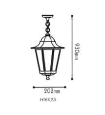 ACA Lightning  Venkovní závěsná lucerna HI6025W max. 60W/E27/IP45, bílá