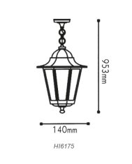 ACA Lightning  Venkovní závěsná lucerna HI6175B max. 60W/E27/IP45, černá