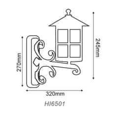 ACA Lightning  Venkovní nástěnná lucerna HI6501 max. 100W/E27/IP45, hnědá