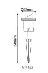 ACA Lightning  Zahradní reflektor SPIKER HI7183 max. 35W/GU10/230V/IP65, šedý