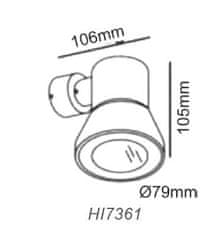 ACA Lightning  Venkovní bodové svítidlo HI7361 max. 35W/GU10/230V/IP54, šedé