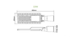 ACA Lightning  LED pouliční osvětlení BISE 120W/230V/4000K/15600Lm/150°x70°/IP66/šedé