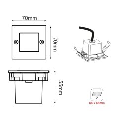 ACA Lightning  LED zápustné nástěnné svítidlo PAS 2W/230V/6000K/100Lm/120°/IP54/IK08, bílé, PAS260WS