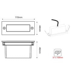 ACA Lightning  LED zápustné nástěnné svítidlo PAS 2W/230V/6000K/100Lm/120°/IP54/IK08, matný nikl, PAS260N