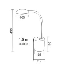 ACA Lightning  LED stolní lampička s vypínačem HULLEN 5W/230V/4000K/320Lm/120°/IP20, černá