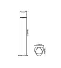 ACA Lightning  Zahradní LED svítidlo EDEN 7W/230V/3000K/410Lm/340°/IP54/800mm, tmavě šedé