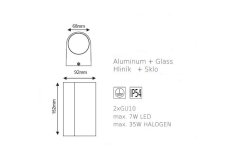 ACA Lightning  Zahradní nástěnné svítidlo DASA max. 35W/2xGU10/230V/IP54, zlato černé