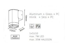 ACA Lightning  Zahradní nástěnné svítidlo ELPIS max. 35W/GU10/230V/IP54, tmavě šedé