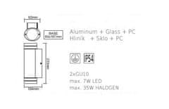 ACA Lightning  Zahradní nástěnné svítidlo MELITTA max. 35W/2xGU10/230V/IP54, tmavě šedé