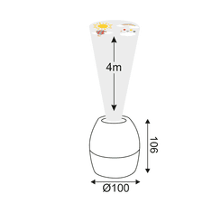 ACA  Dětská LED lampička RGB s projektorem obrázků na strop