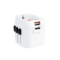 Skross  Cestovní adaptér PRO Light USB, 6.3A max., 2x USB nabíjení 2400mA, UK+USA+Austrálie/Čína