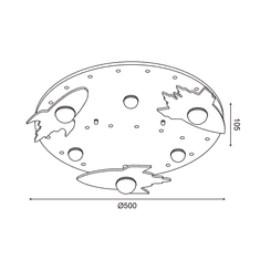 ACA  LED dětské stropní svítidlo KOSMOS 18W/230V/3000K/1440Lm/180°/IP20, kruhové, multicolor