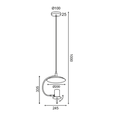 ACA  Závěsné stropní svítidlo PARACHUTE max. 1x 35W/GU10/230V/IP20, bílé