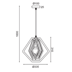 ACA  Závěsné stropní svítidlo TRITON 40W/E27/230V/IP20, tmavě hnědé, ZM391P34WDL