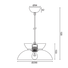 ACA  Závěsné stropní svítidlo AEOLUS max. 60W/E27/230V/IP20, černé