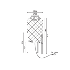 ACA  Stolní lampa SAHARA max. 25W/E27/230V/IP20