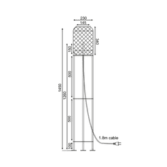 ACA  Stojací lampa SAHARA max. 25W/E27/230V/IP20