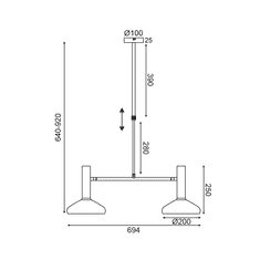 ACA  Retro závěsné svítidlo SHERLOCK max. 2x40W/E27/230V/IP20