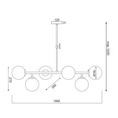 ACA  Stropní závěsné svítidlo THETIS max. 6x 40W/E27/230V/IP20, barva mosazi