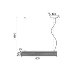 ACA  LED závěsné svítidlo OFIS 11W/230V/3000K/1180Lm/IP20, černé